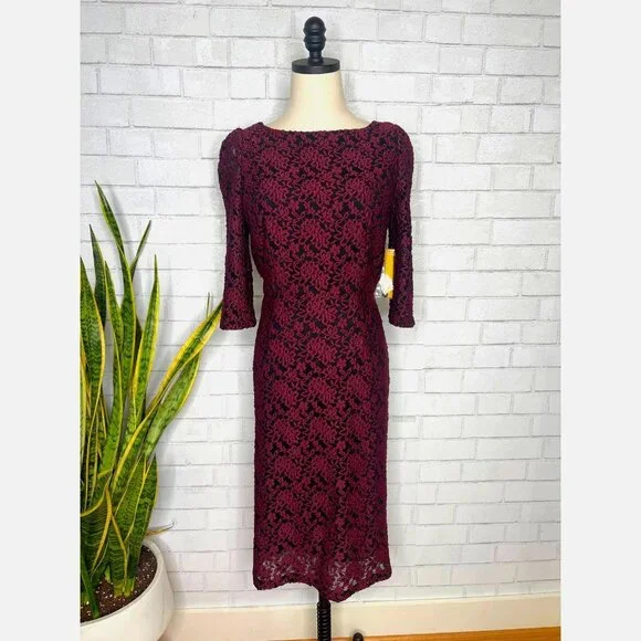 Alice+Olivia EMBROIDERED sz 8 BACKLESS Long Sleeve Bodycon Dress Black Purple - Picture 2 of 10